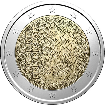 Монета Финляндия 2 евро 2017 Биметалл UNC 100-летие независимости Финляндии