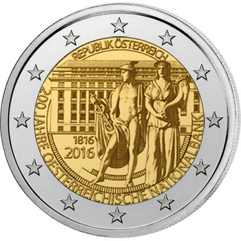 Монета Австрія 2 євро 2016 «Національний банк» UNC (KM#3248)