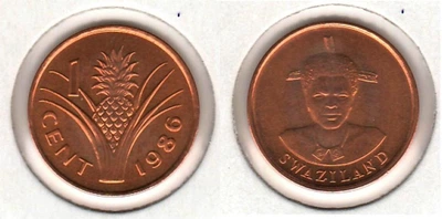 Монета Свазіленд 1 цент 1986 VF (KM#39)