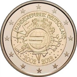 Монета Німеччина 2 євро 2012 «10 років євро» UNC (KM#306)