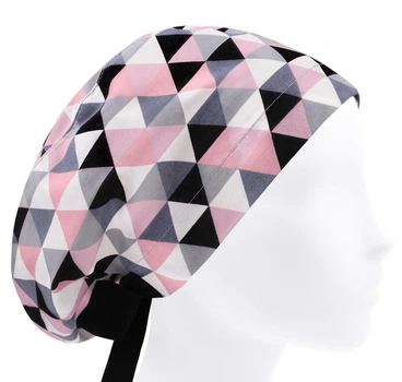 Медицинская шапочка женская HeadwearUniverse универсальная принт Треугольники розовые