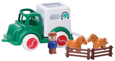 Zestaw Viking Toys Pojazd do transportu koni 25 cm + 3 figurki (7317670012596)