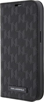 Etui z klapką Karl Lagerfeld Saffiano Monogram do Apple iPhone 14 Black (3666339122942)