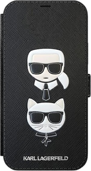 Etui z klapką Karl Lagerfeld Saffiano Karl&Choupette do Apple iPhone 12 mini Black (3700740492215)