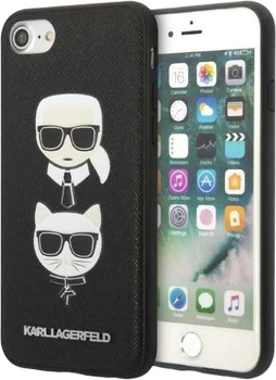 Панель Karl Lagerfeld Saffiano Karl&Choupette Head do Apple iPhone 7/8/SE 2020/SE 2022 Black (3666339054984)