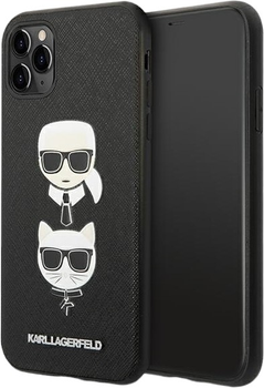 Панель Karl Lagerfeld Saffiano Karl&Choupette Head do Apple iPhone 11 Pro Black (3666339055035)