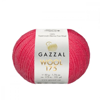 Пряжа Gazzal Wool 175 332-Фуксия