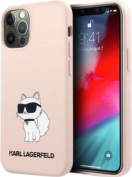 Панель Karl Lagerfeld Silicone Choupette do Apple iPhone 12 /12 Pro Pink (3666339119041)