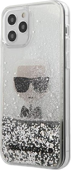 Etui Karl Lagerfeld Ikonik Liquid Glitter do Apple iPhone 12 mini Silver (3700740483404)