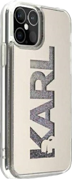 Etui Karl Lagerfeld Mirror Liquid Glitter Karl do Apple iPhone 12 mini Silver (3700740483374)