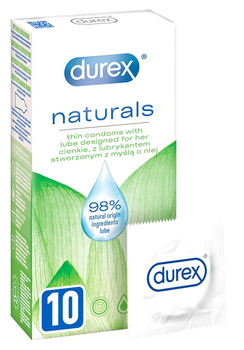 Prezerwatywy Durex Naturals cienkie z lubrykantem 10 szt (5900627095692)