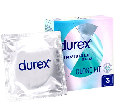 Prezerwatywy Durex Invisible Close Fit 3 szt (5900627093223)