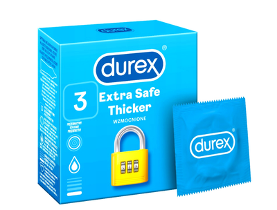 Prezerwatywy Durex Extra Safe grubsze nawilżane 3 szt (5010232967847)