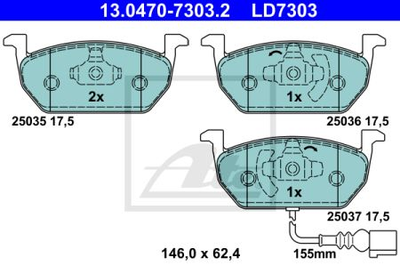 Тормозна накладка ATE ATE LD7303