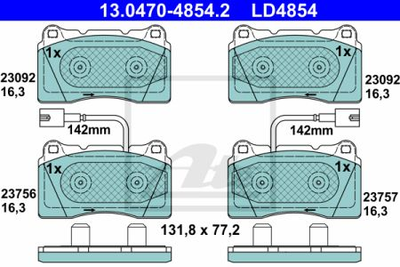 Гальмівні колодки ATE ATE LD4854