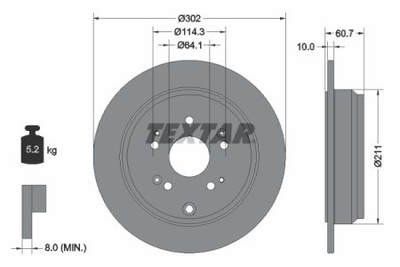 Тормозной диск Textar 92227203