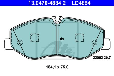 Гальмівні колодки ATE ATE LD4884