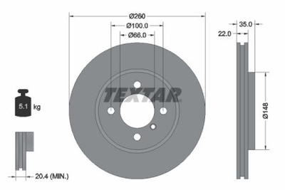 Тормозной диск Textar 92026503