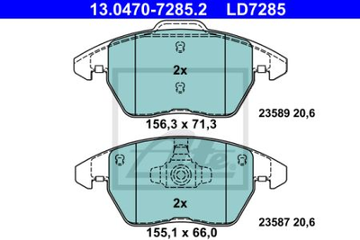 Тормозные колодки ATE ATE LD7285