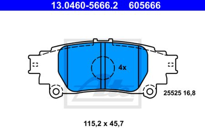 Гальмівні колодки ATE ATE 605666
