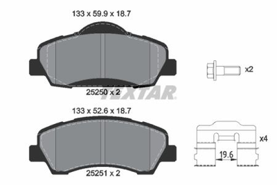 Колодки гальмові дискові Textar 2525001