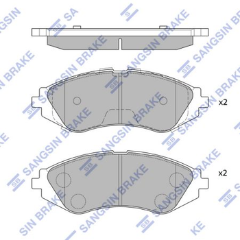 кт. Колодки гальмові дискові Sangsin SP1077