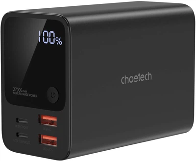 УМБ Choetech 27000mAh 222.5W 2xUSB-C PD3.0 100+100W 2xUSB-A QC3.0 22W Black (B635-BK)