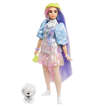 Лялька Барбі Екстра Модниця Мерехтливий образ Barbie Extra Doll #2 in Shimmery Look with Pet Puppy (GVR05)