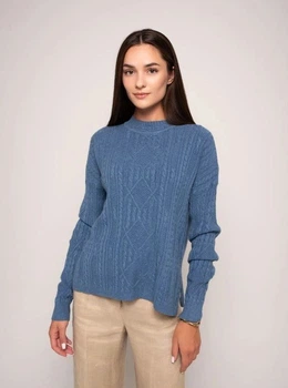 Джемпер з комбінованим візерунком Moni &Co Темно-блакитний S/M (44-46)