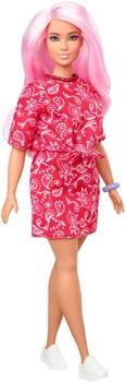 Кукла Барби Модница Barbie Fashionistas Doll with Long Pink Hair Wearing a Red Paisley Top & Skirt 151 (GHW65)