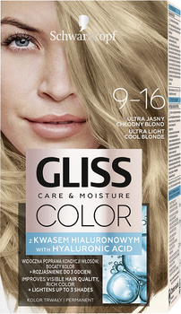 Farba do włosów Gliss Color Care & Moisture 9-16 Ultra Jasny Chłodny Blond 143 ml (9000101676303)