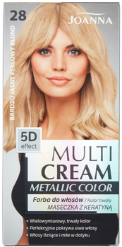 Farba do włosów Joanna Multi Cream Metallic Color 28 Bardzo Jasny Perłowy Blond 100 ml (5901018019013)
