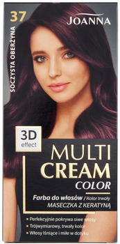 Farba do włosów Joanna Multi Cream Color 37 Soczysta Oberżyna 100 ml (5901018013257)