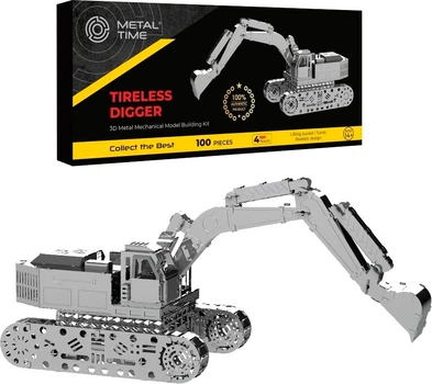 Коллекционная модель-конструктор Metal Time Tireless Digger Механическая модель экскаватора (MT043)