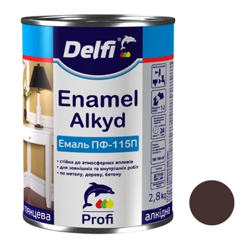 Эмаль ПФ 115 коричневая Delfi 2,8 кг