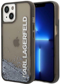 Панель Karl Lagerfeld Liquid Glitter Elong для Apple iPhone 14 Black (3666339091545)