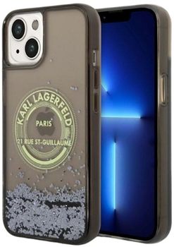 Etui Karl Lagerfeld Liquid Glitter RSG do Apple iPhone 14 Black (3666339086008)