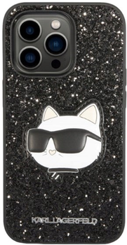 Панель Karl Lagerfeld Glitter Choupette Patch для Apple iPhone 14 Pro Max Black (3666339099428)