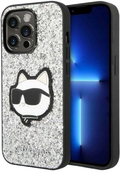 Etui Karl Lagerfeld Glitter Choupette Patch do Apple iPhone 14 Pro Max Silver (3666339099466)