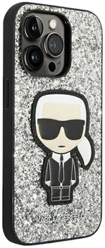 Панель Karl Lagerfeld Glitter Flakes Ikonik для Apple iPhone 14 Pro Max Silver (3666339077426)
