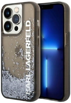 Панель Karl Lagerfeld Liquid Glitter Elong для Apple iPhone 14 Pro Max Black (3666339091576)
