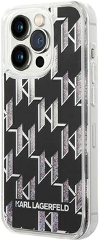 Панель Karl Lagerfeld Liquid Glitter Monogram для Apple iPhone 14 Pro Max Black (3666339076269)