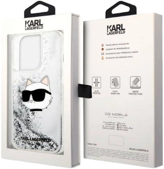 Etui Karl Lagerfeld Glitter Choupette Head do Apple iPhone 14 Pro Max Silver (3666339086954)