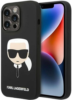 Etui Karl Lagerfeld Silicone Karl Head do Apple iPhone 14 Pro Max Black (3666339085438)