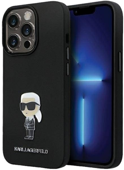 Панель Karl Lagerfeld Silicone Ikonik Metal Pin для Apple iPhone 14 Pro Max Black (3666339165987)