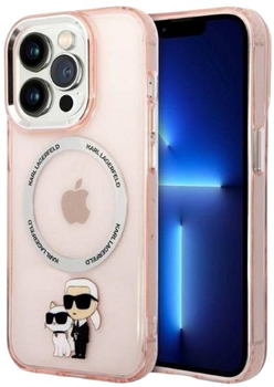 Etui Karl Lagerfeld Iconic Karl&Choupette Magsafe do Apple iPhone 14 Pro Pink (3666339087586)