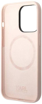 Etui Karl Lagerfeld Silicone Karl Head Magsafe do Apple iPhone 14 Pro Light Pink (3666339078058)