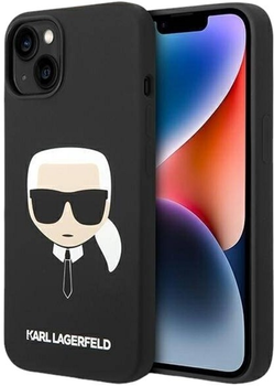 Etui Karl Lagerfeld Silicone Karl Head Magsafe do Apple iPhone 14 Plus Black (3666339078003)