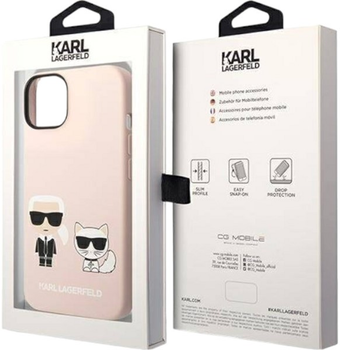 Панель Karl Lagerfeld Silicone Karl&Choupette Magsafe для Apple iPhone 14 Light Pink (3666339078119)