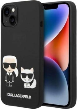 Etui Karl Lagerfeld Silicone Karl&Choupette Magsafe do Apple iPhone 14 Black (3666339087524)